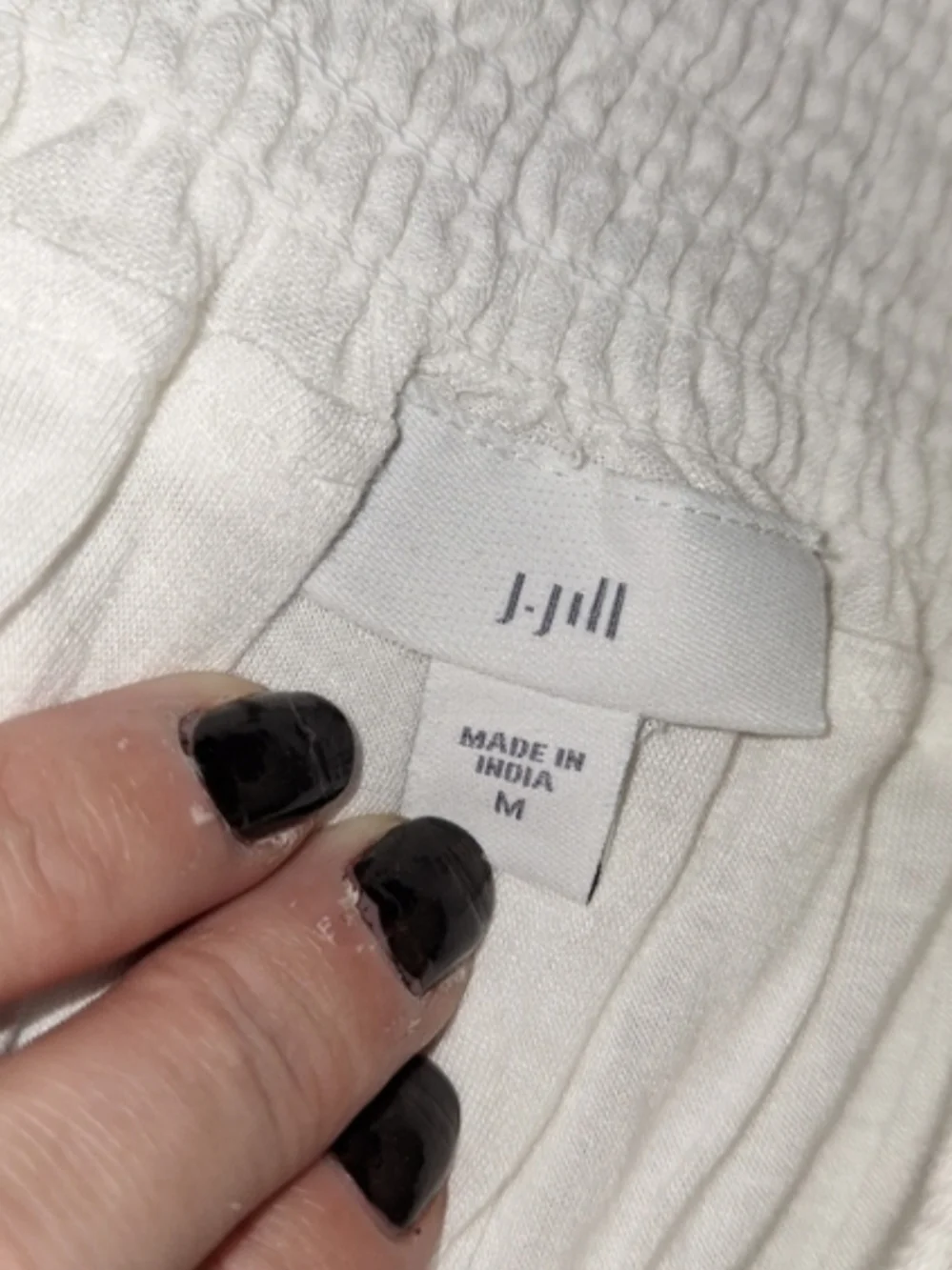 J. Jill White A-Line Skirt with Gold Embroidered Trim / Medium